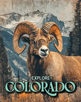 Bighorn Sheep - Colorado Souvenir Home Decor Wall Art Prints – 8″x10″ Artwork for 11″x14″ Frame