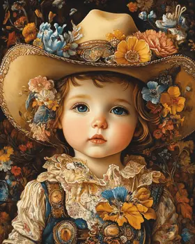 A Real Doll Little Cowgirl - Wall Art Print - Coastal Cowgirl  8"x10" Artwork - 11"x14" Mat