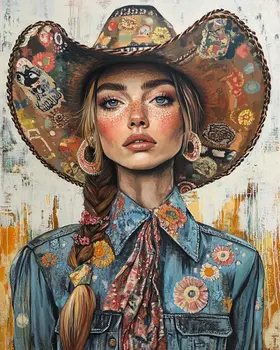 Cowgirl #8 - Cowgirl Wall Art Prints - Western Decor  8"x10" Artwork - 11"x14" Mat