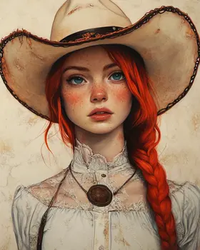 Cowgirl #10 - Cowgirl Wall Art Prints - Western Decor  8"x10" Artwork - 11"x14" Mat