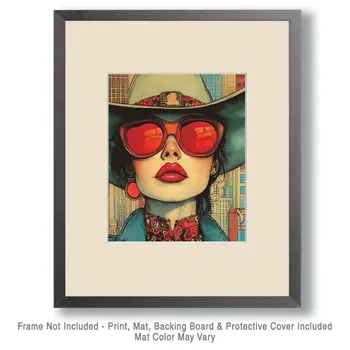 Cowgirl #11 - Wall Art Prints - Western Decor  8"x10" Artwork - 11"x14" Mat