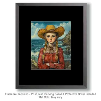 Coastal Cowgirl #7 - Wall Art Prints - Western Decor  8"x10" Artwork - 11"x14" Mat