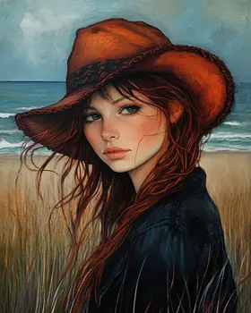 Coastal Cowgirl #9 - Wall Art Prints - Western Decor  8"x10" Artwork - 11"x14" Mat