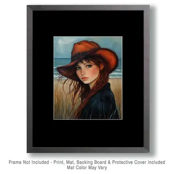 Coastal Cowgirl #9 - Wall Art Prints - Western Decor  8"x10" Artwork - 11"x14" Mat