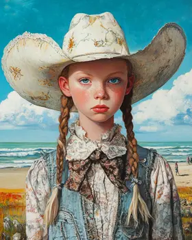 Coastal Cowgirl #10 - Wall Art Prints - Western Decor  8"x10" Artwork - 11"x14" Mat