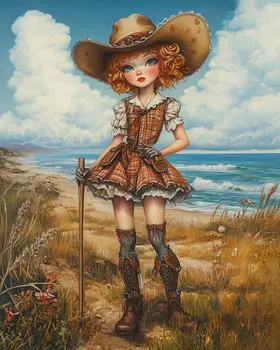 Coastal Cowgirl #11 - Wall Art Prints - Western Decor  8"x10" Artwork - 11"x14" Mat
