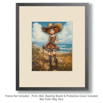 Coastal Cowgirl #11 - Wall Art Prints - Western Decor  8"x10" Artwork - 11"x14" Mat