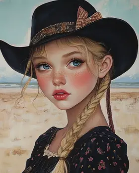Coastal Cowgirl #12 - Wall Art Prints - Western Decor  8"x10" Artwork - 11"x14" Mat