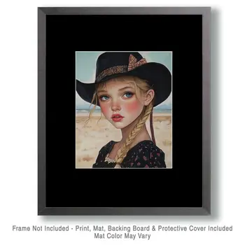 Coastal Cowgirl #12 - Wall Art Prints - Western Decor  8"x10" Artwork - 11"x14" Mat