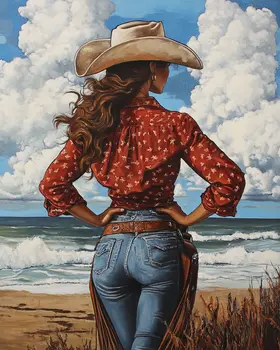 Coastal Cowgirl #13 - Wall Art Prints - Western Decor  8"x10" Artwork - 11"x14" Mat