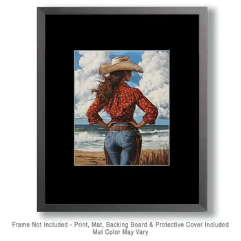 Coastal Cowgirl #13 - Wall Art Prints - Western Decor  8"x10" Artwork - 11"x14" Mat