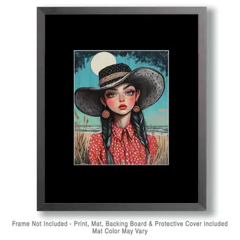 Coastal Cowgirl #14 - Wall Art Prints - Western Decor  8"x10" Artwork - 11"x14" Mat