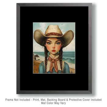 Coastal Cowgirl #15 - Wall Art Prints - Western Decor  8"x10" Artwork - 11"x14" Mat
