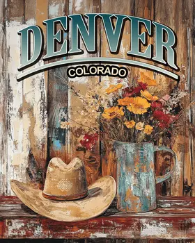 Denver Still Life - Colorado Souvenir Home Decor Wall Art Prints – 8″x10″ Artwork for 11″x14″ Frame
