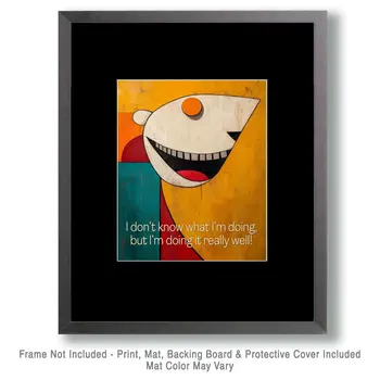 Broken Computer - Funny Motivational Art Prints Wall Art Prints - 8"x10" Art Print for 11"x14" Frame