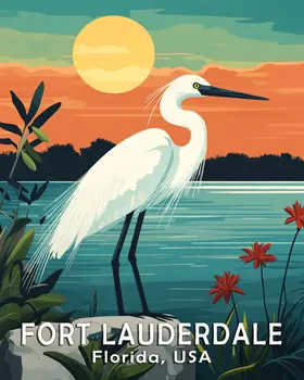 Name Drop - Fort Lauderdale - Wall Art Print - Ocean Seaside Beachcore - 8"x10" Artwork - 11"x14" Matte