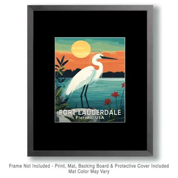 Name Drop - Fort Lauderdale - Wall Art Print - Ocean Seaside Beachcore - 8"x10" Artwork - 11"x14" Matte