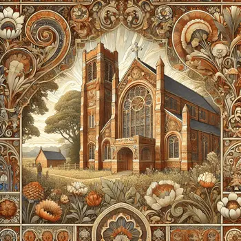 Art Nouveau Church - Wall Art Print - Square Poster - 8"x8" Artwork - 12"x12" Matte