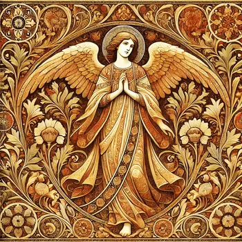 Art Nouveau Angel - Wall Art Print - Square Poster - 8"x8" Artwork - 12"x12" Matte