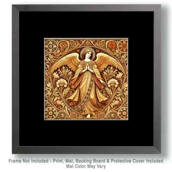 Art Nouveau Angel - Wall Art Print - Square Poster - 8"x8" Artwork - 12"x12" Matte