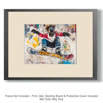 Abstract Graffiti Inspired Skier - 8"x10" Wall Art Print - Mowbi's Ski & Snowboard Collection