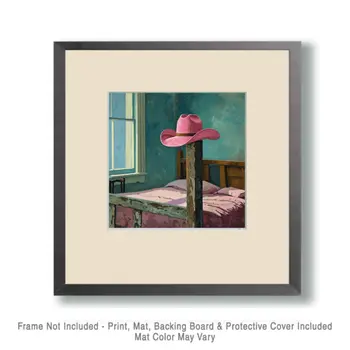 Pink Hat on Bedpost Art Print