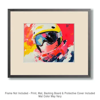 Ski Portrait Pop Art - 8"x10" Wall Art Print - Mowbi's Ski & Snowboard Collection