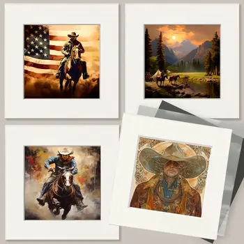 City Cowgirl - Wall Art Prints - Western Decor  8"x10" Artwork - 11"x14" Mat