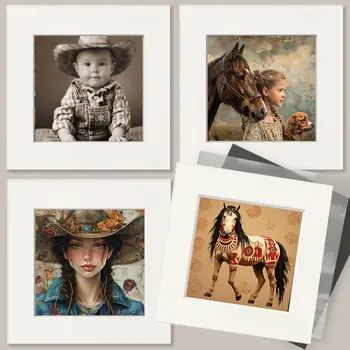 City Cowgirl - Wall Art Prints - Western Decor  8"x10" Artwork - 11"x14" Mat