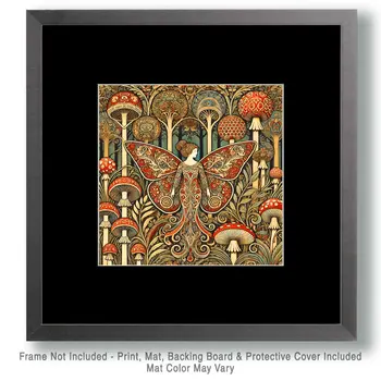 Art Nouveau Fairy - Wall Art Print - Fantasy Art - 8"x8" Artwork - 12"x12" Matte