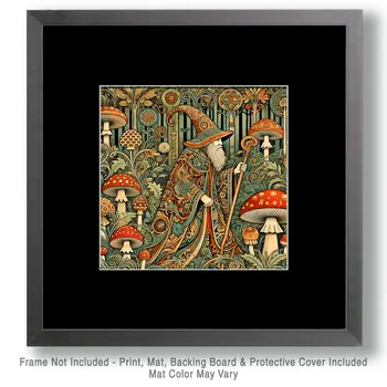 Art Nouveau Wizard - Wall Art Print - Fantasy Art - 8"x8" Artwork - 12"x12" Matte