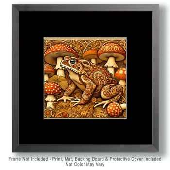 Art Nouveau Toad - Wall Art Print - Fantasy Art - 8"x8" Artwork - 12"x12" Matte