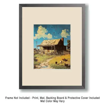 Grandpa's Old Farm - Western and Southwestern Home Decor Wall Art Prints – 8″x10″ Artwork – 11″x14″ Matte