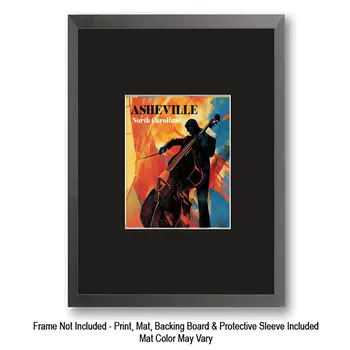 Abstract Jazz Cello Asheville, North Carolina 8"x10" Art Print