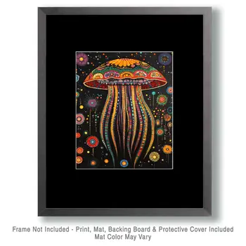 BOHO Jellyfish - Wall Art Print - Ocean Seaside Beachcore - 8"x10" Artwork - 11"x14" Matte