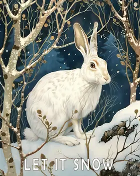 Snow Bunny - Let It Snow #1 - Wall Art Print - Ski Snowboard Winter - 8"x10" Artwork - 11"x14" Matte