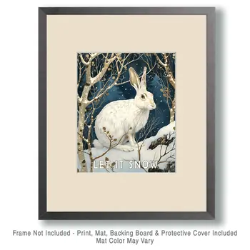 Snow Bunny - Let It Snow #1 - Wall Art Print - Ski Snowboard Winter - 8"x10" Artwork - 11"x14" Matte