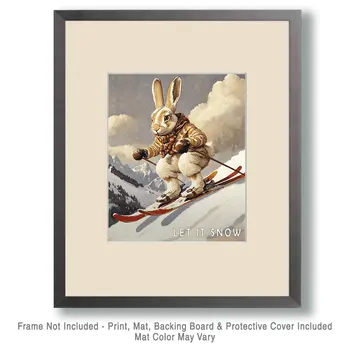 Snow Bunny - Let It Snow #2 - Wall Art Print - Ski Snowboard Winter - 8"x10" Artwork - 11"x14" Matte