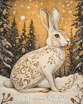 Snow Bunny - Let It Snow #5 - Wall Art Print - Ski Snowboard Winter - 8"x10" Artwork - 11"x14" Matte