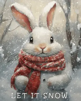 Snow Bunny - Let It Snow #6 - Wall Art Print - Ski Snowboard Winter - 8"x10" Artwork - 11"x14" Matte