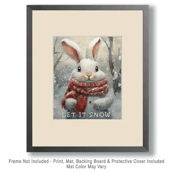 Snow Bunny - Let It Snow #6 - Wall Art Print - Ski Snowboard Winter - 8"x10" Artwork - 11"x14" Matte