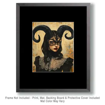 Horny Lady - Lowbrow Wall Art Prints - 8"x10" Art Print for 11"x14" Frame