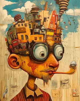 City Head - Lowbrow Wall Art Prints - 8"x10" Art Print for 11"x14" Frame