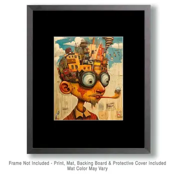 City Head - Lowbrow Wall Art Prints - 8"x10" Art Print for 11"x14" Frame