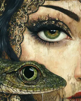 Lizard Eye - Lowbrow Wall Art Prints - 8"x10" Art Print for 11"x14" Frame