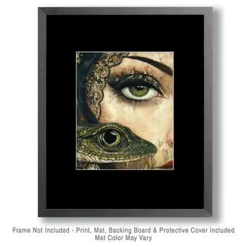 Lizard Eye - Lowbrow Wall Art Prints - 8"x10" Art Print for 11"x14" Frame