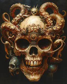 Octo-Skull - Lowbrow Wall Art Prints - 8"x10" Art Print for 11"x14" Frame