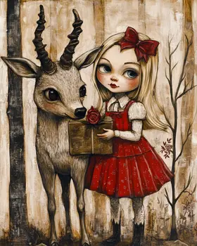 Gift for Deer - Lowbrow Wall Art Prints - 8"x10" Art Print for 11"x14" Frame