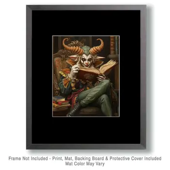 Educated Jester - Lowbrow Wall Art Prints - 8"x10" Art Print for 11"x14" Frame
