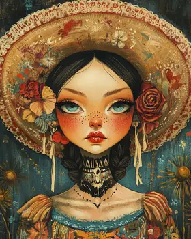 Saucy Senorita - Lowbrow Wall Art Prints - 8"x10" Art Print for 11"x14" Frame